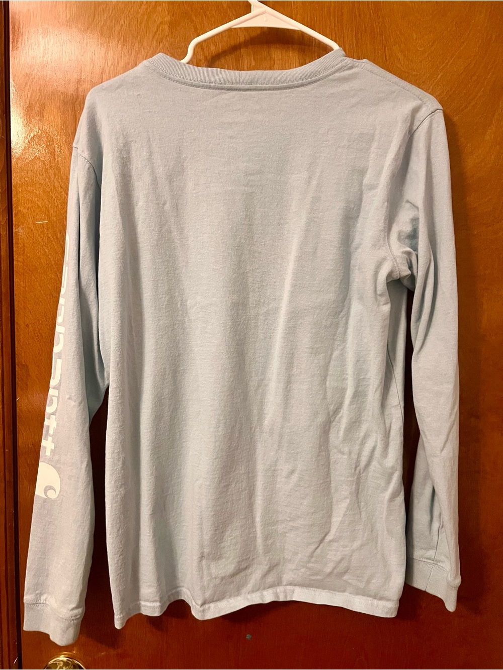 Carhartt Women's Long-Sleeve Crew Tee in Light Blue - Picture 4 of 4